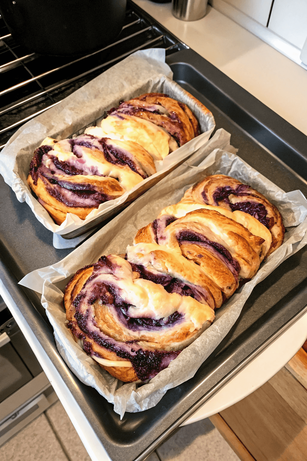 Babka de Arándanos y Queso Crema