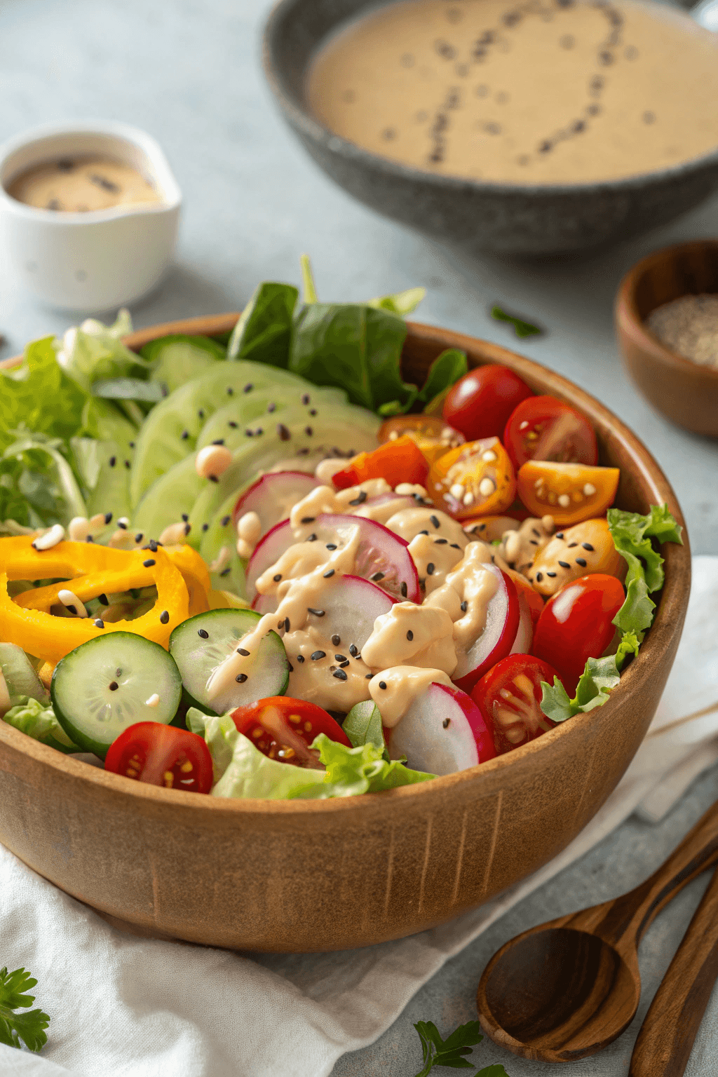 Receta Ensalada con Aliño de Tahini