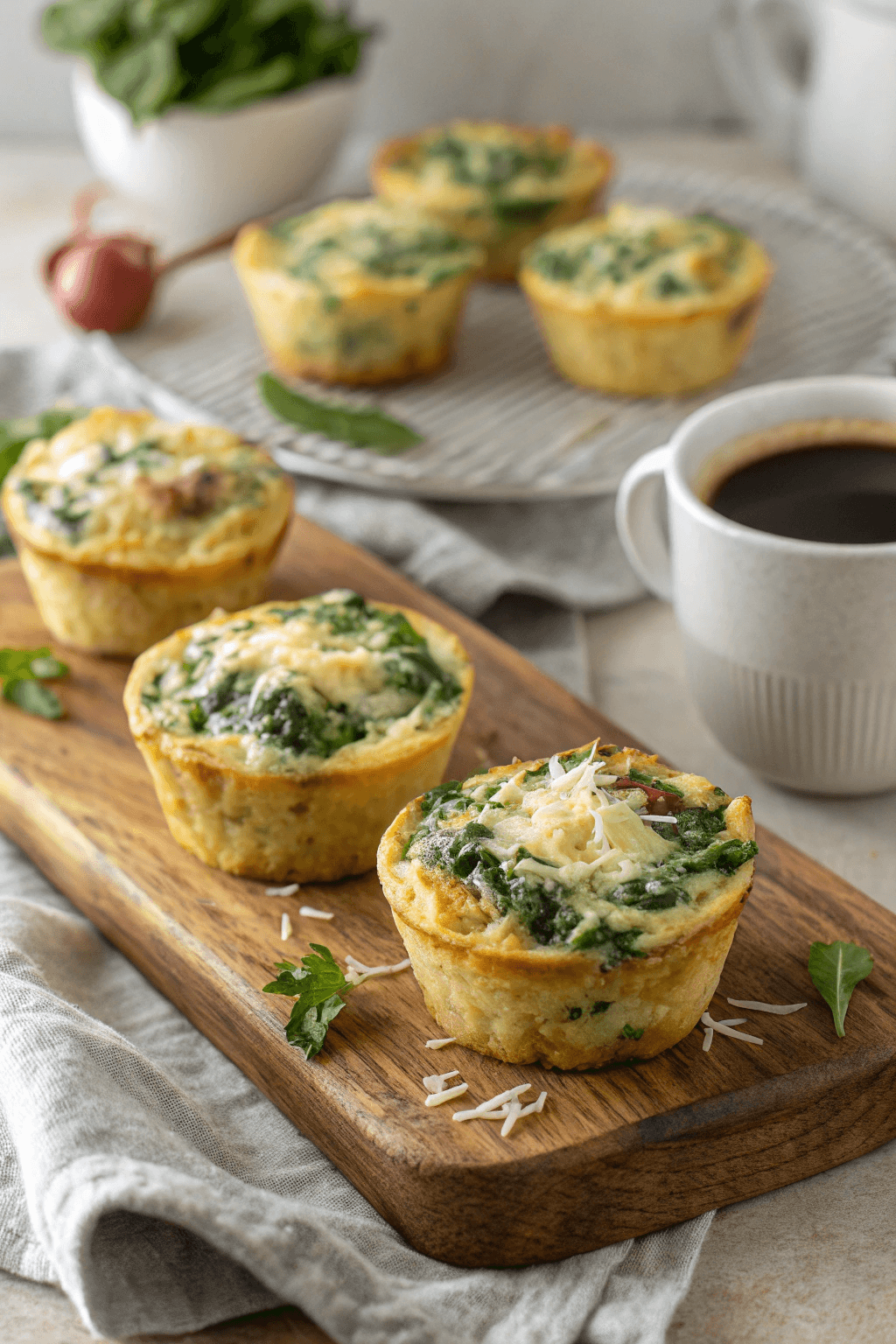 quiche de espinaca en muffins