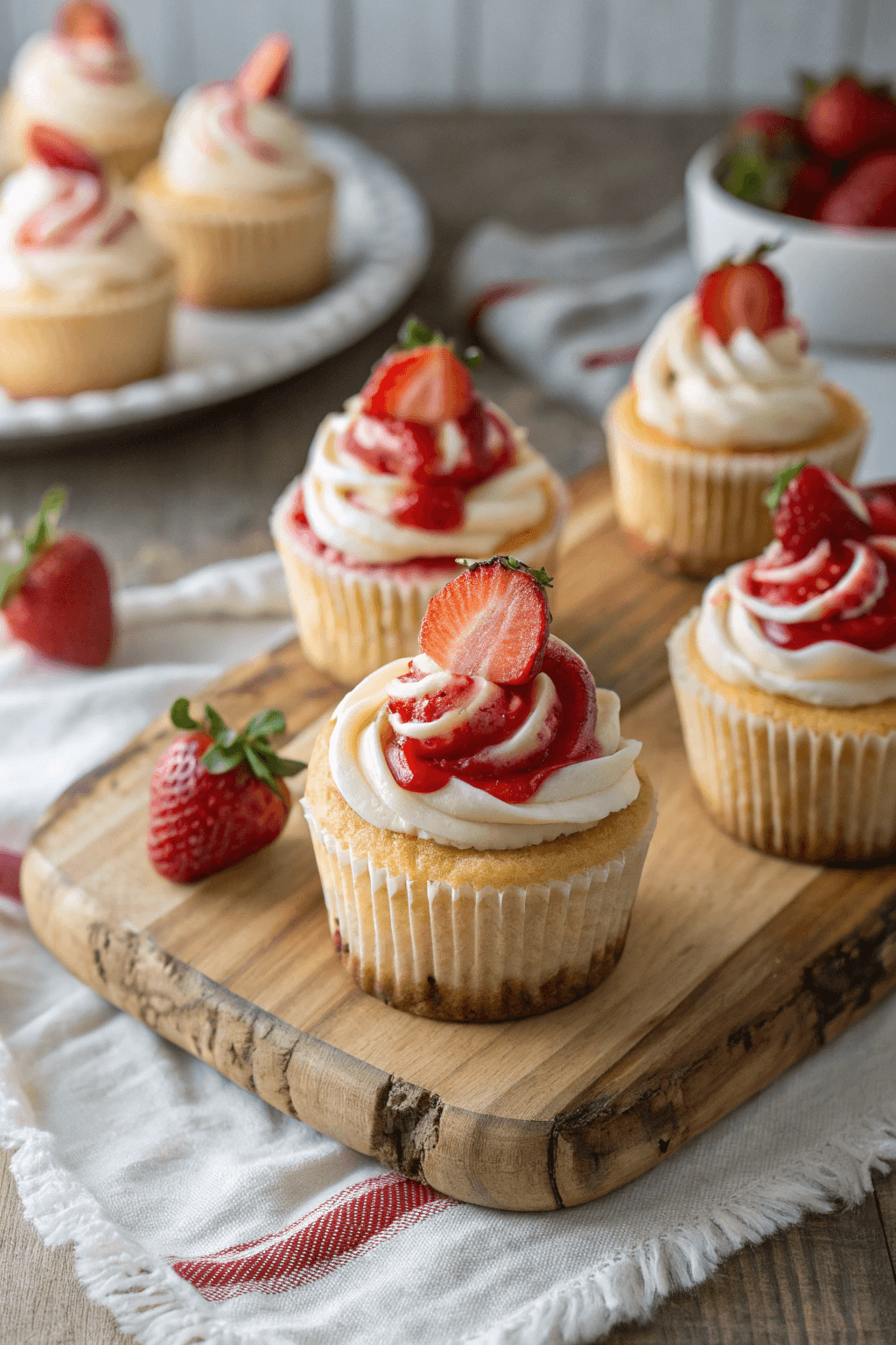 Receta de Cupcakes de Cheesecake de Fresa