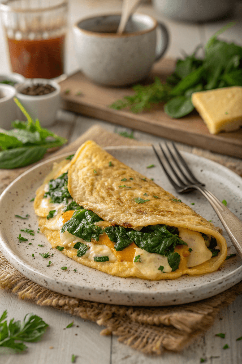 Omelette de Espinaca y Queso
