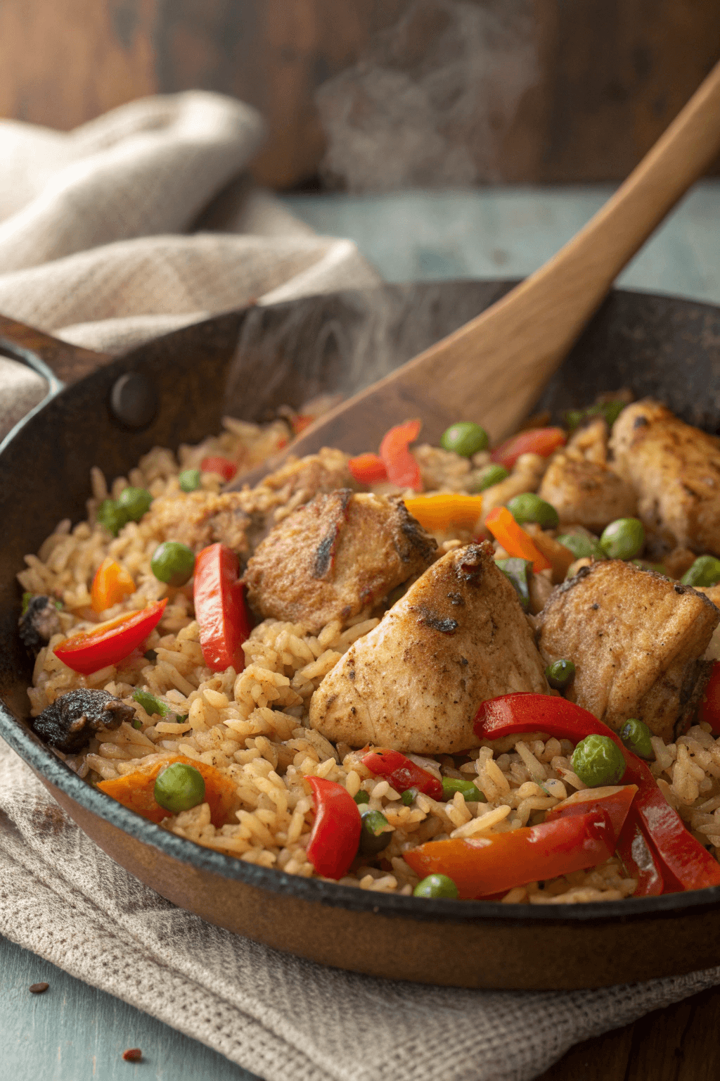 Arroz Asado con Pollo y Verduras