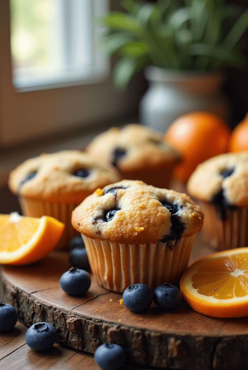 Muffins de Arándanos y Naranja de Anera