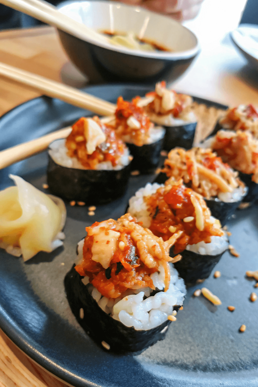 Rollos de Sushi de Bulgogi Coreano