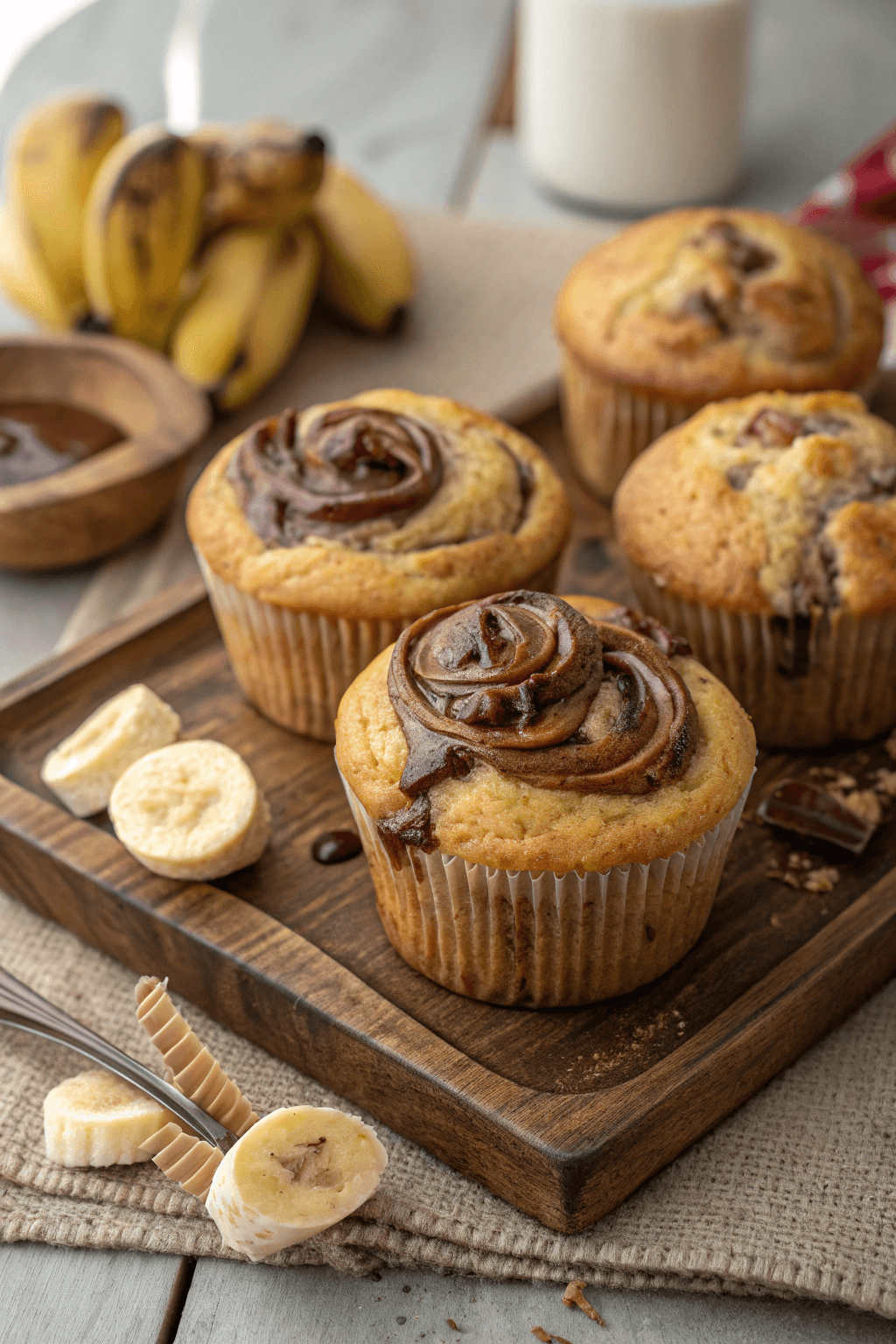 Muffins de Plátano y Nutella