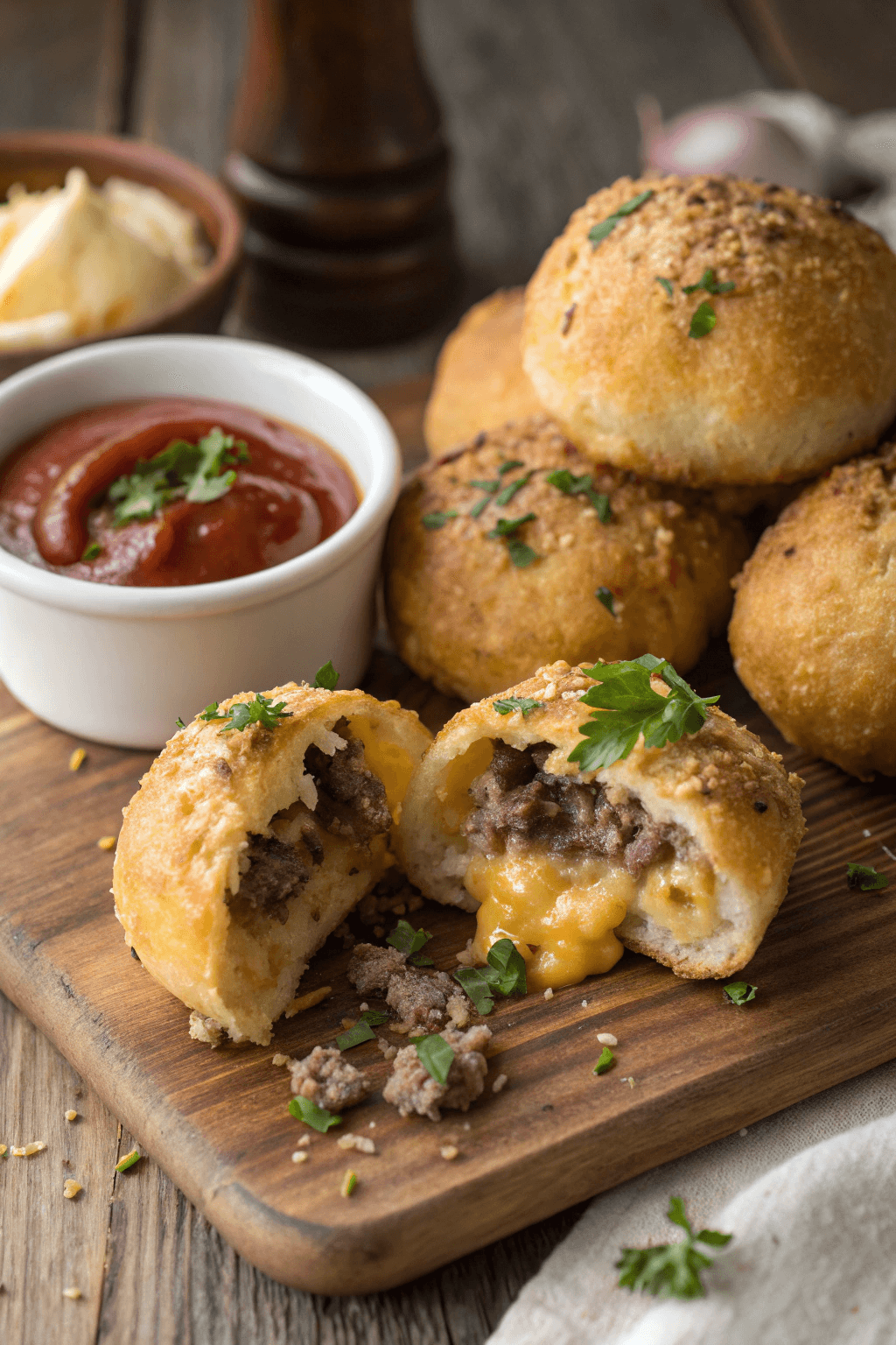 bombas de carne con parmesano