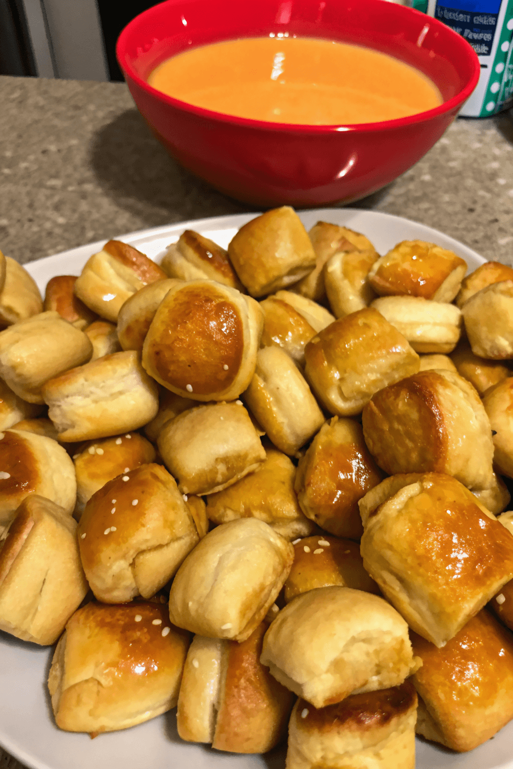 Bouchées de Bretzel Chaud au Fromage