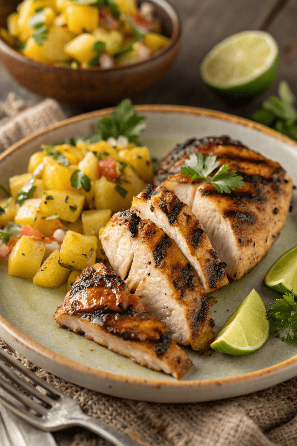 Pollo a la Parrilla con Salsa de Piña