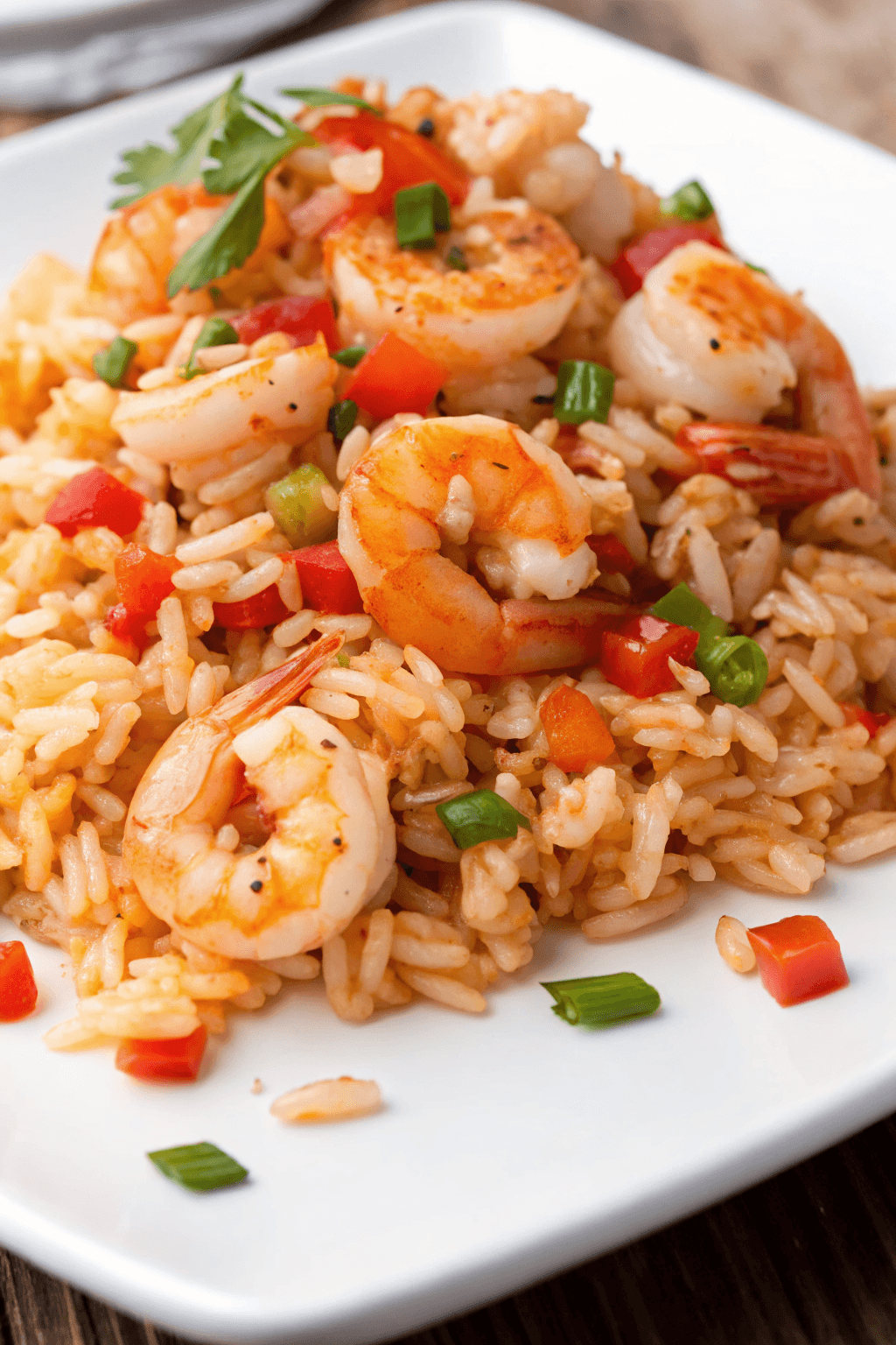 Arroz con camarones al estilo mediterráneo