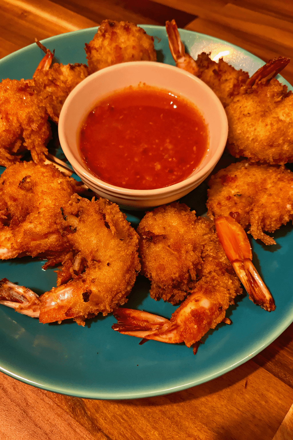 Camarones al coco con piña