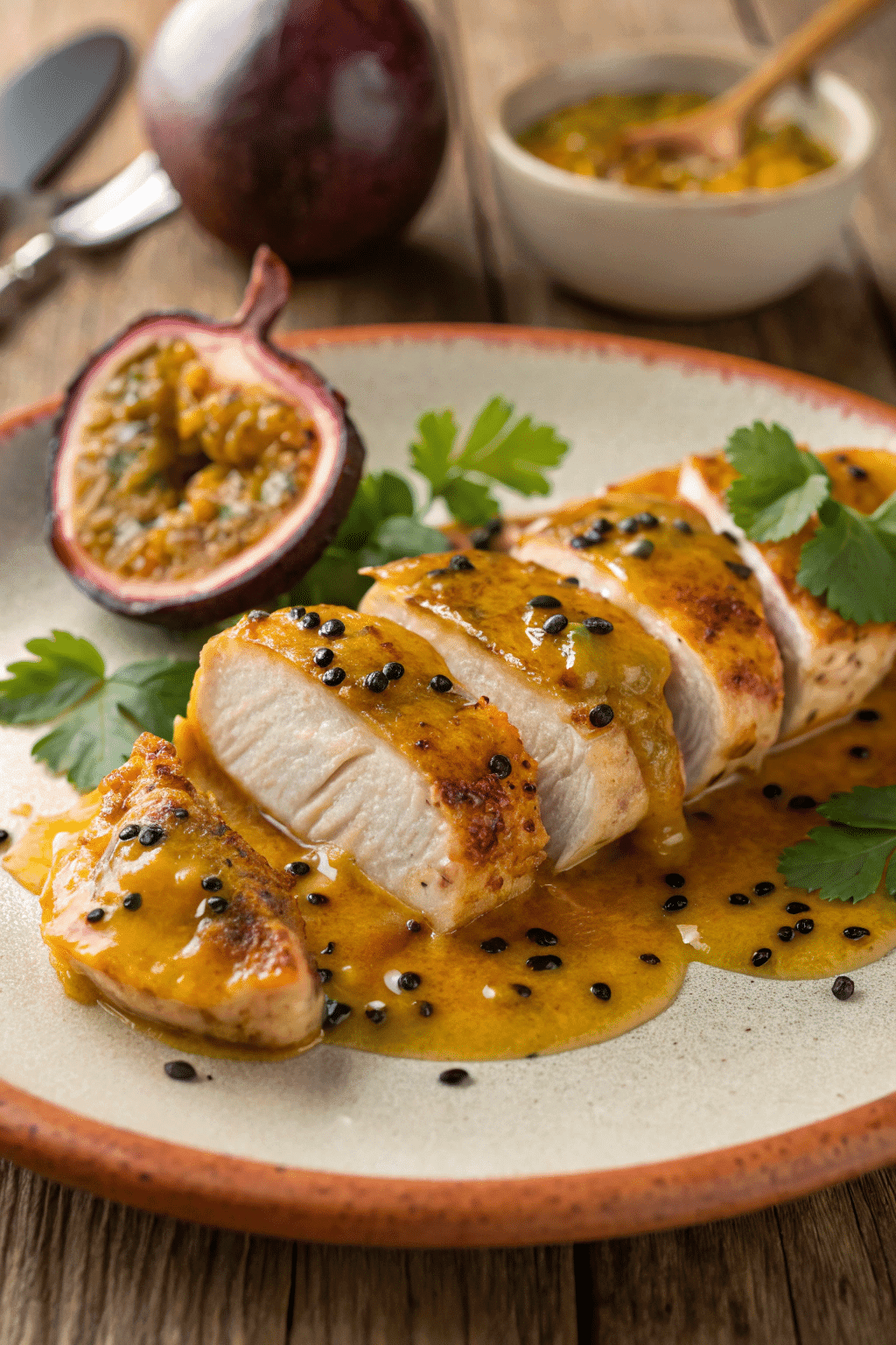 Pollo en Salsa de Maracuyá