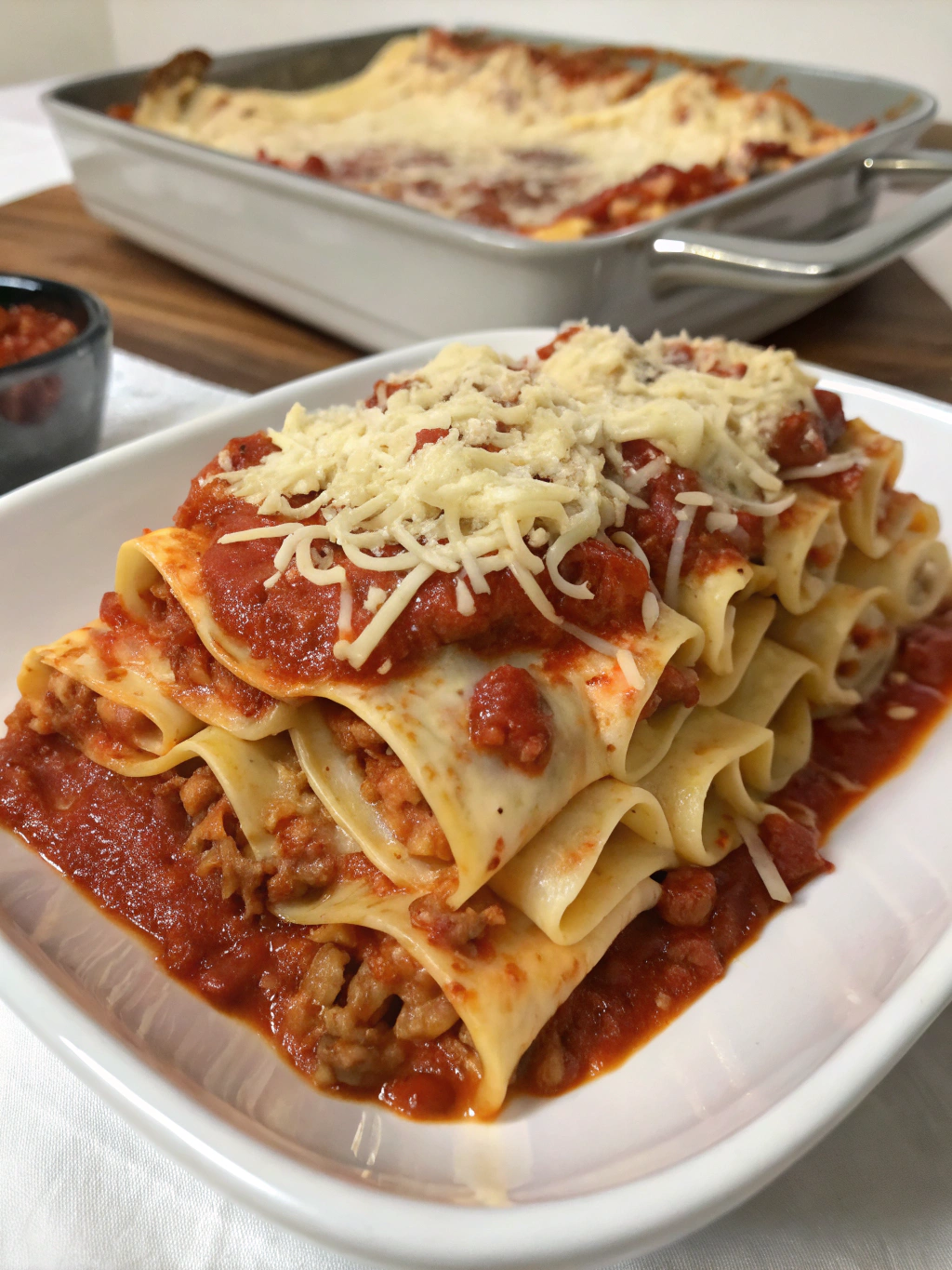 Barquetas de pasta estilo lasagna