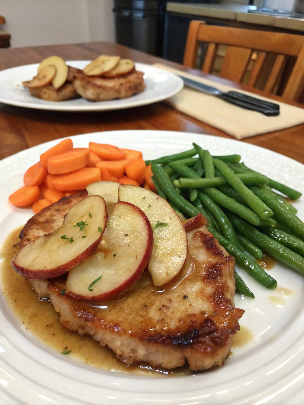Chuletas de cerdo con manzana