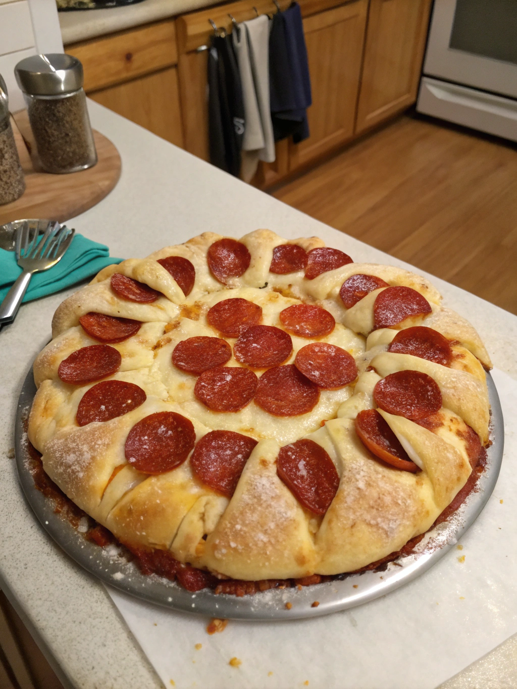 Corona de pizza pepperoni