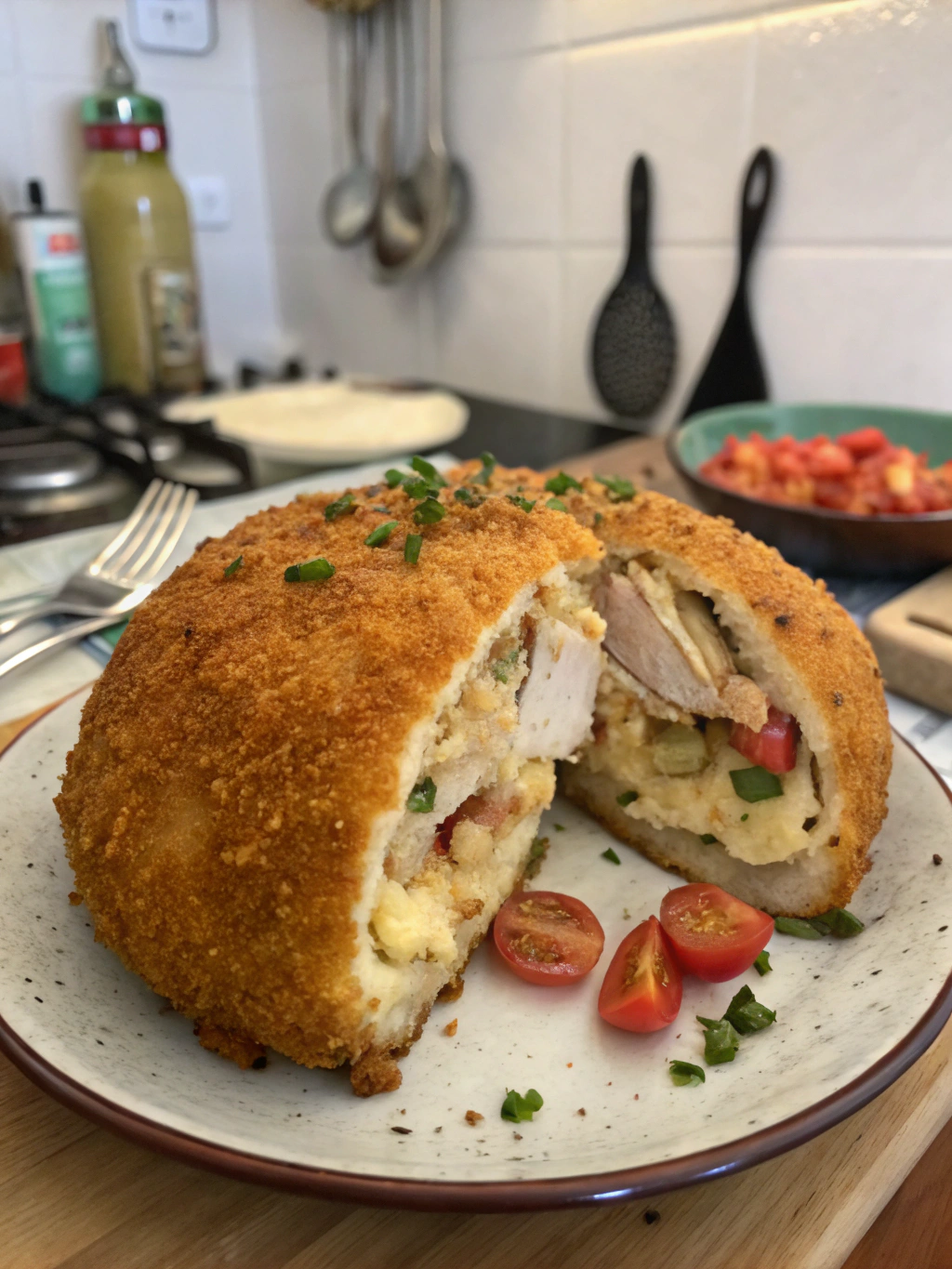 Croqueta de pollo gigante