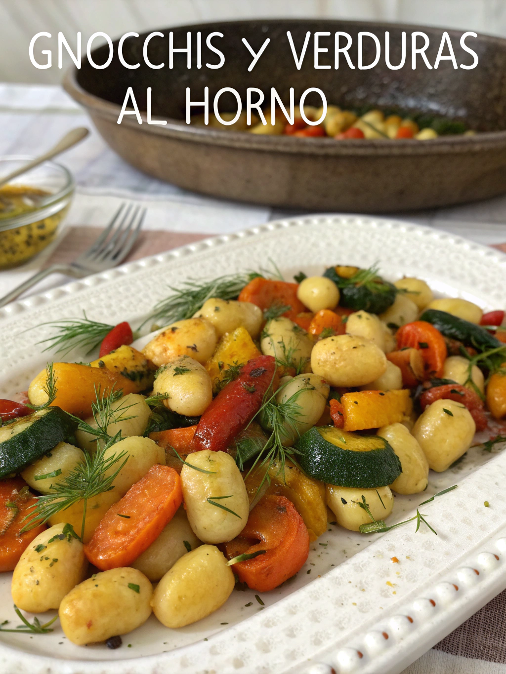 Gnocchis y verduras al horno
