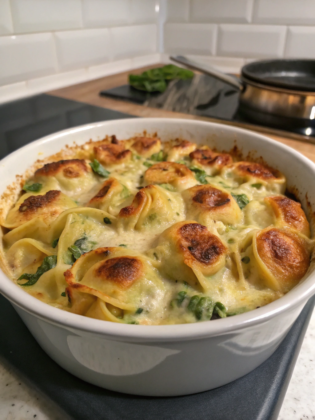 Gratin de tortellinis vegetales