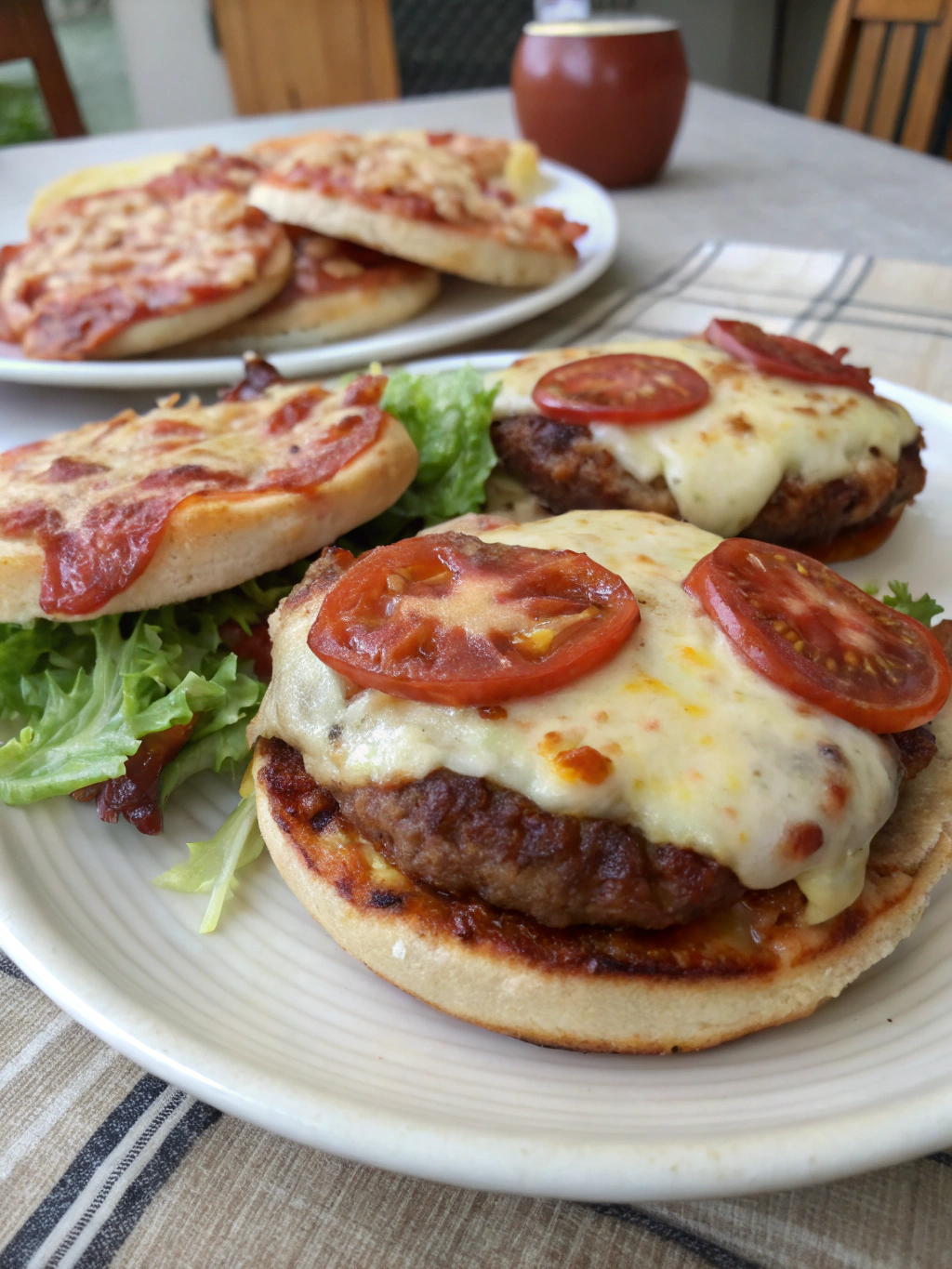 Hamburguesas rellenas de pizza