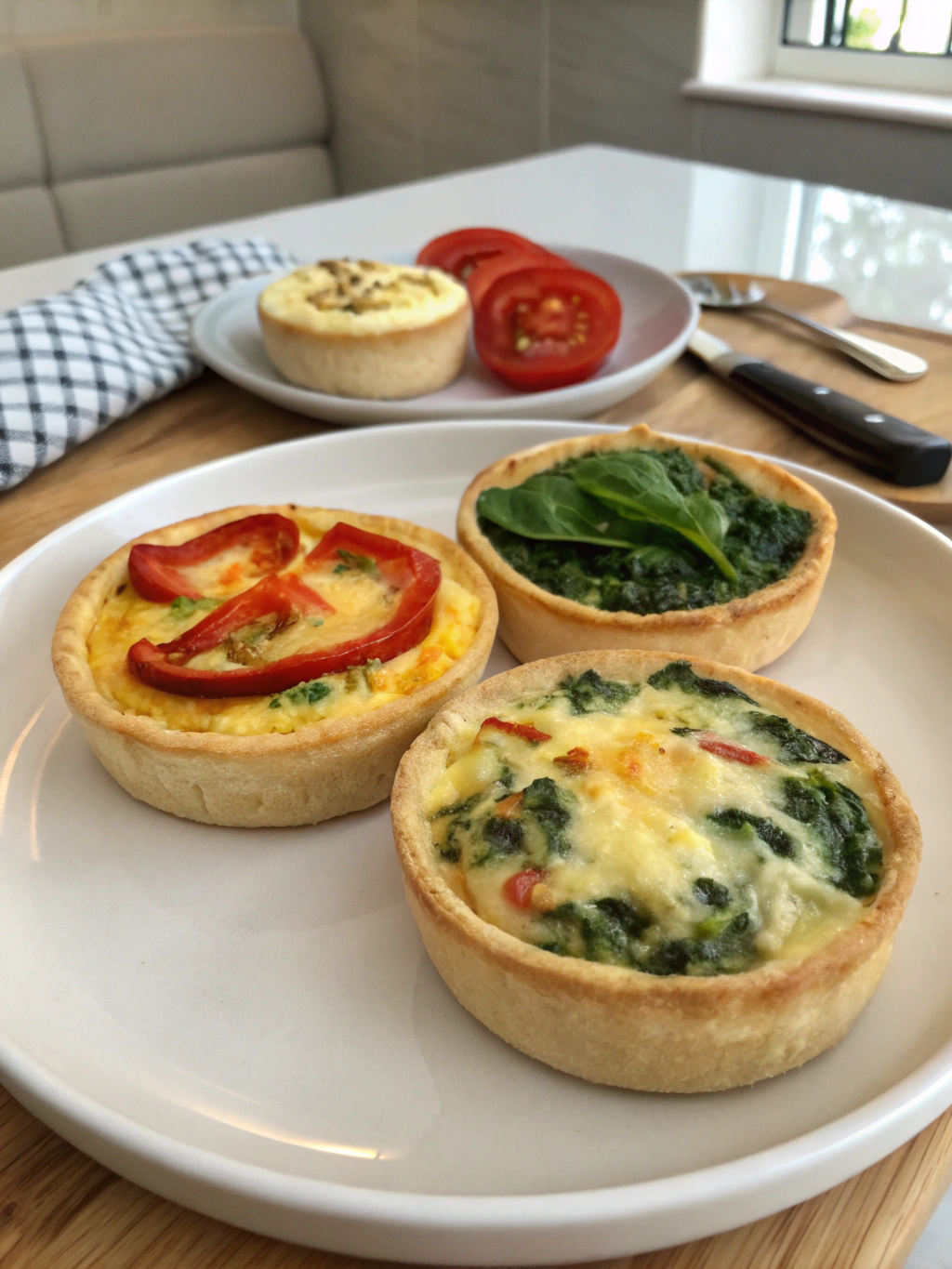 Mini-quiches tres sabores