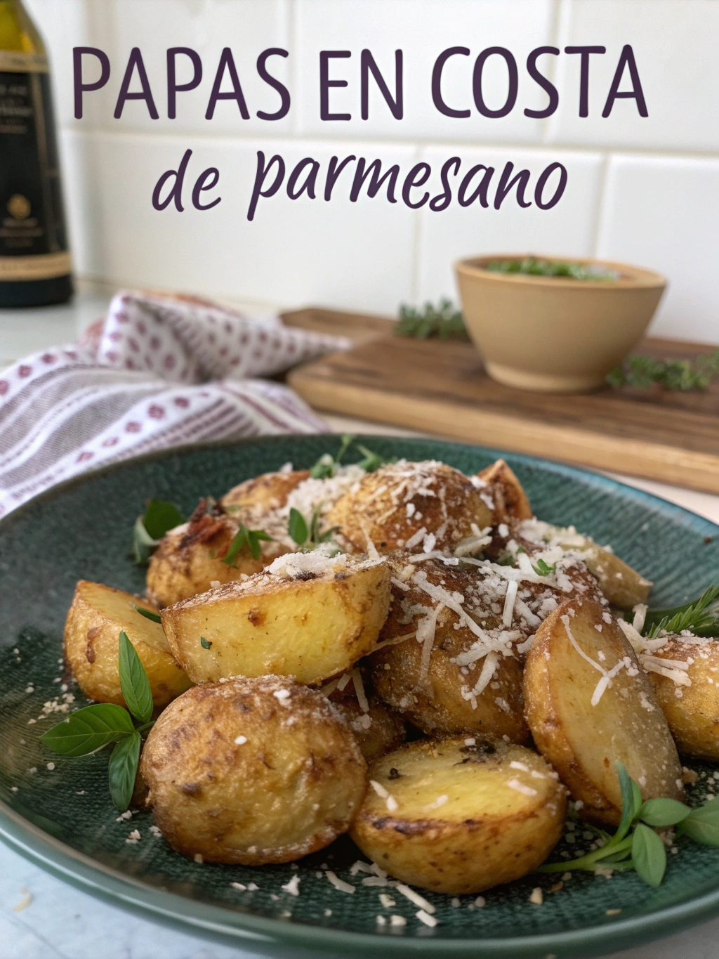Papas en costra de parmesano