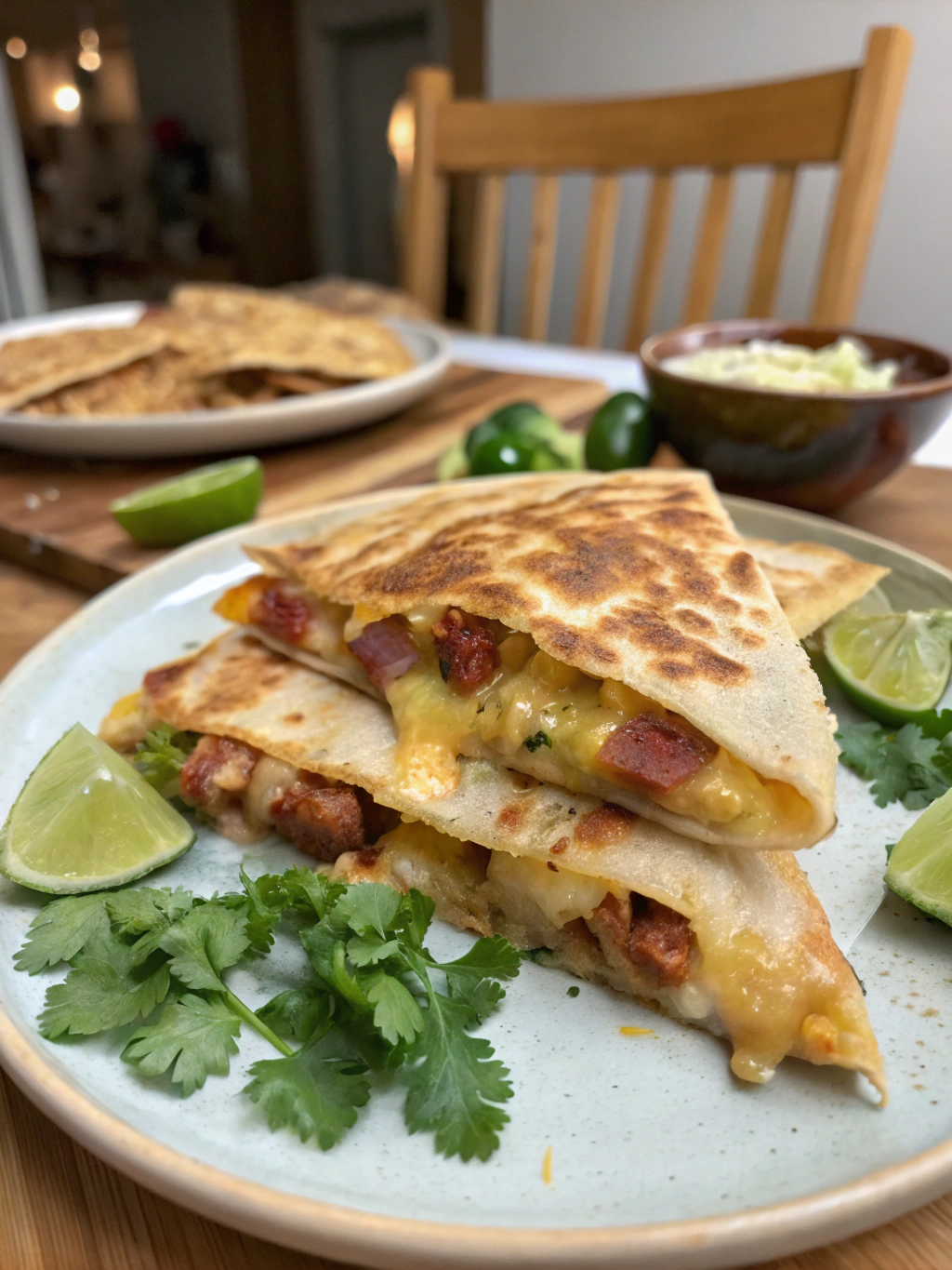 Quesadillas de salchichas y queso