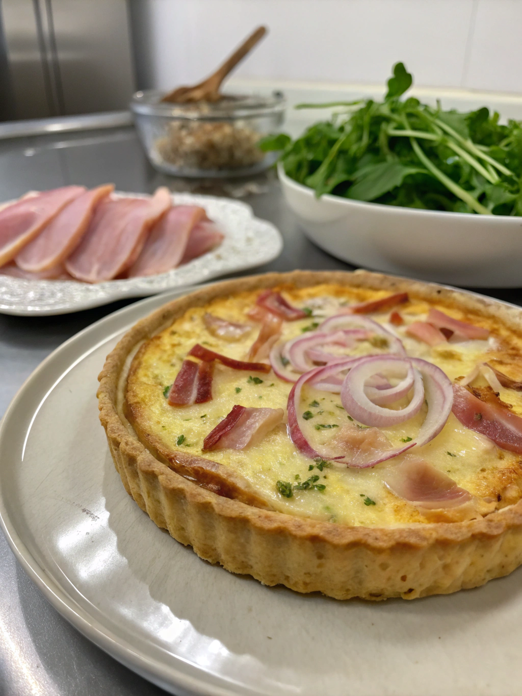 Quiche de puerro y jamón