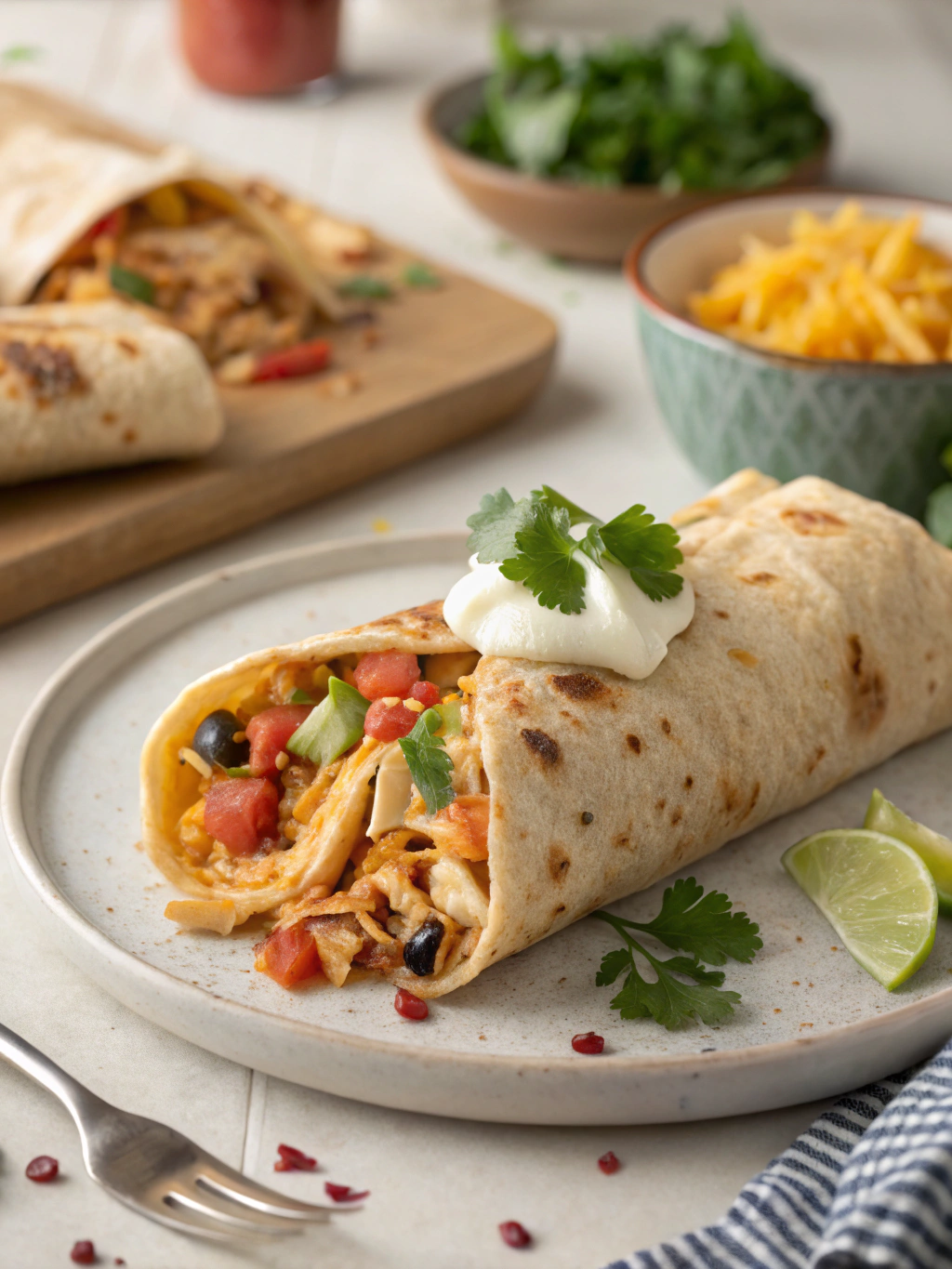 Wraps de enchilada de pollo