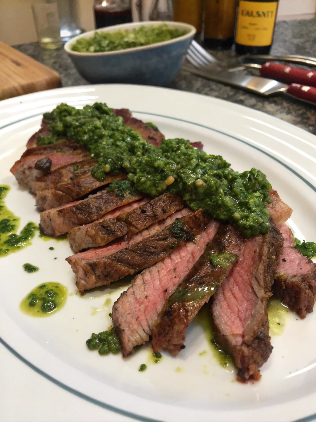 bistec de falda con chimichurri