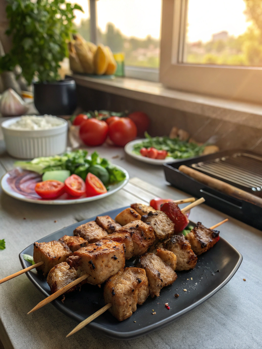 brochetas de cerdo a la parrilla