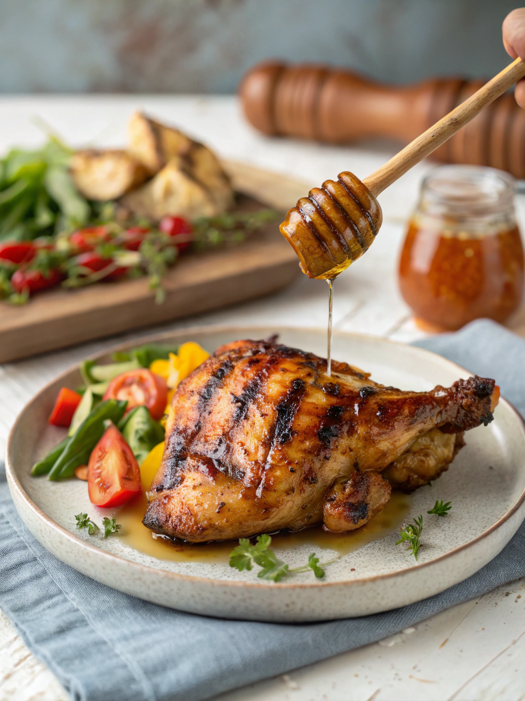 pollo a la parrilla con miel