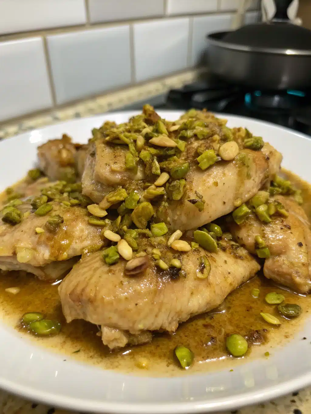 pollo con pistachos