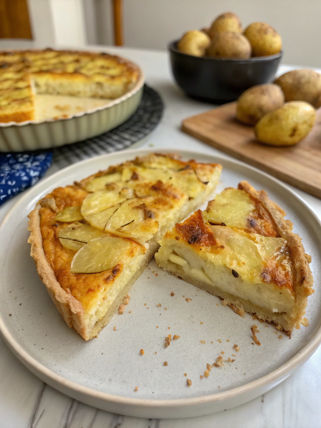 quiche sin gluten con costra de papa