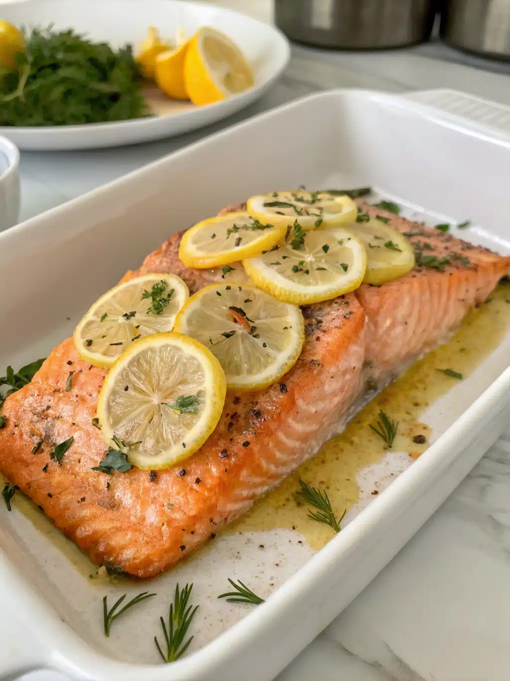 salmon al horno con limon