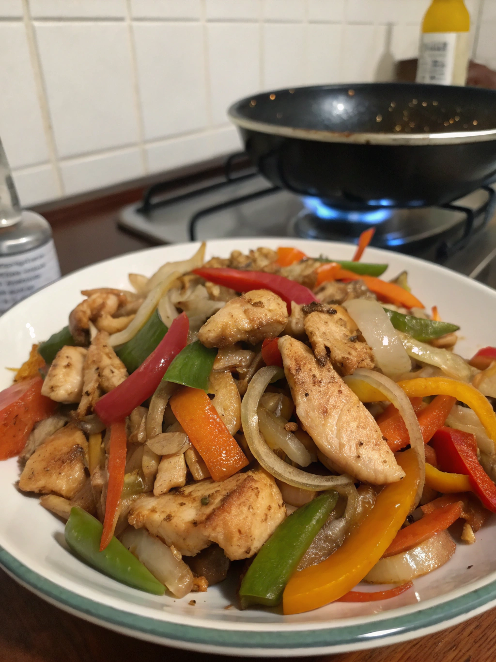 salteado de pollo y verduras