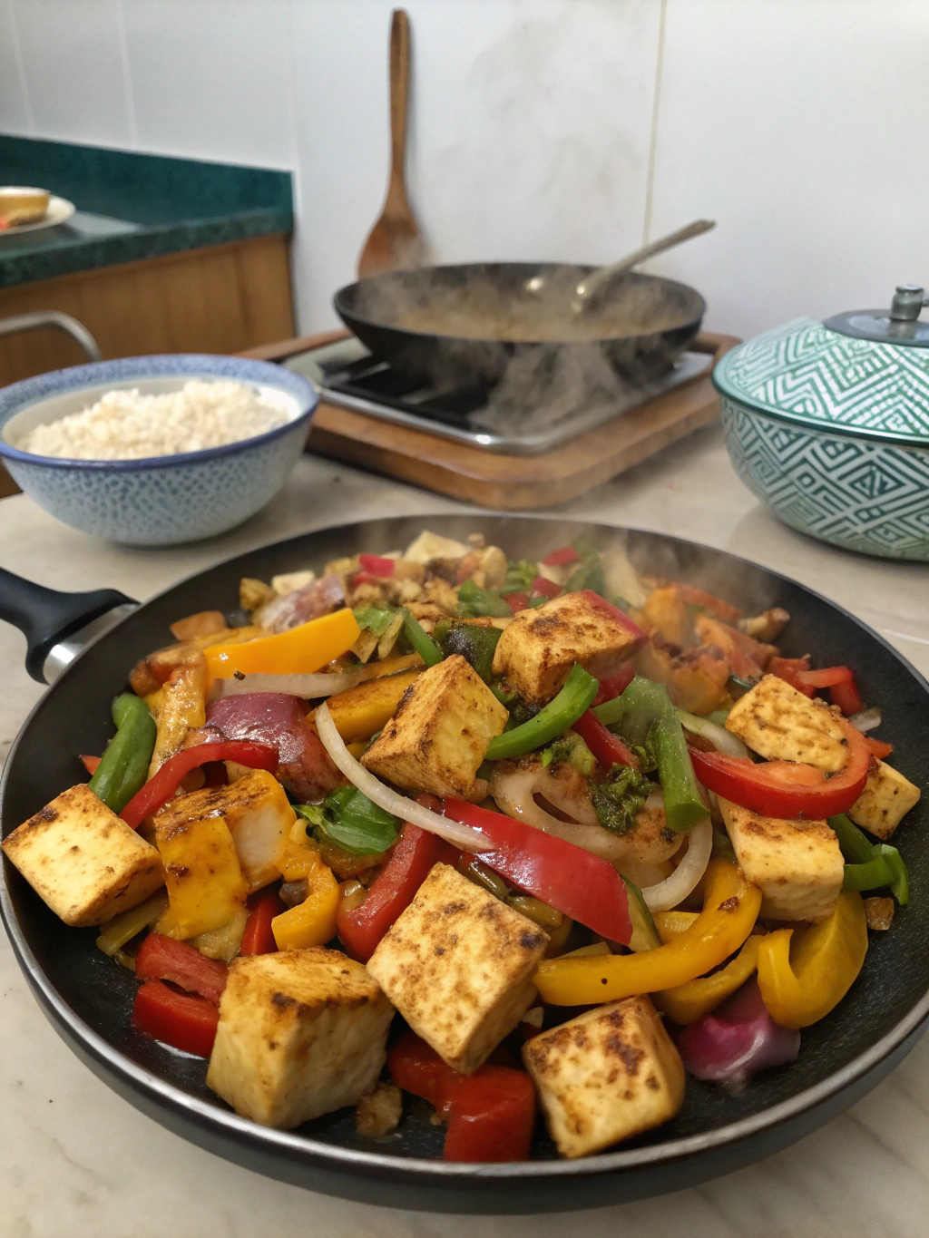 salteado picante de tofu