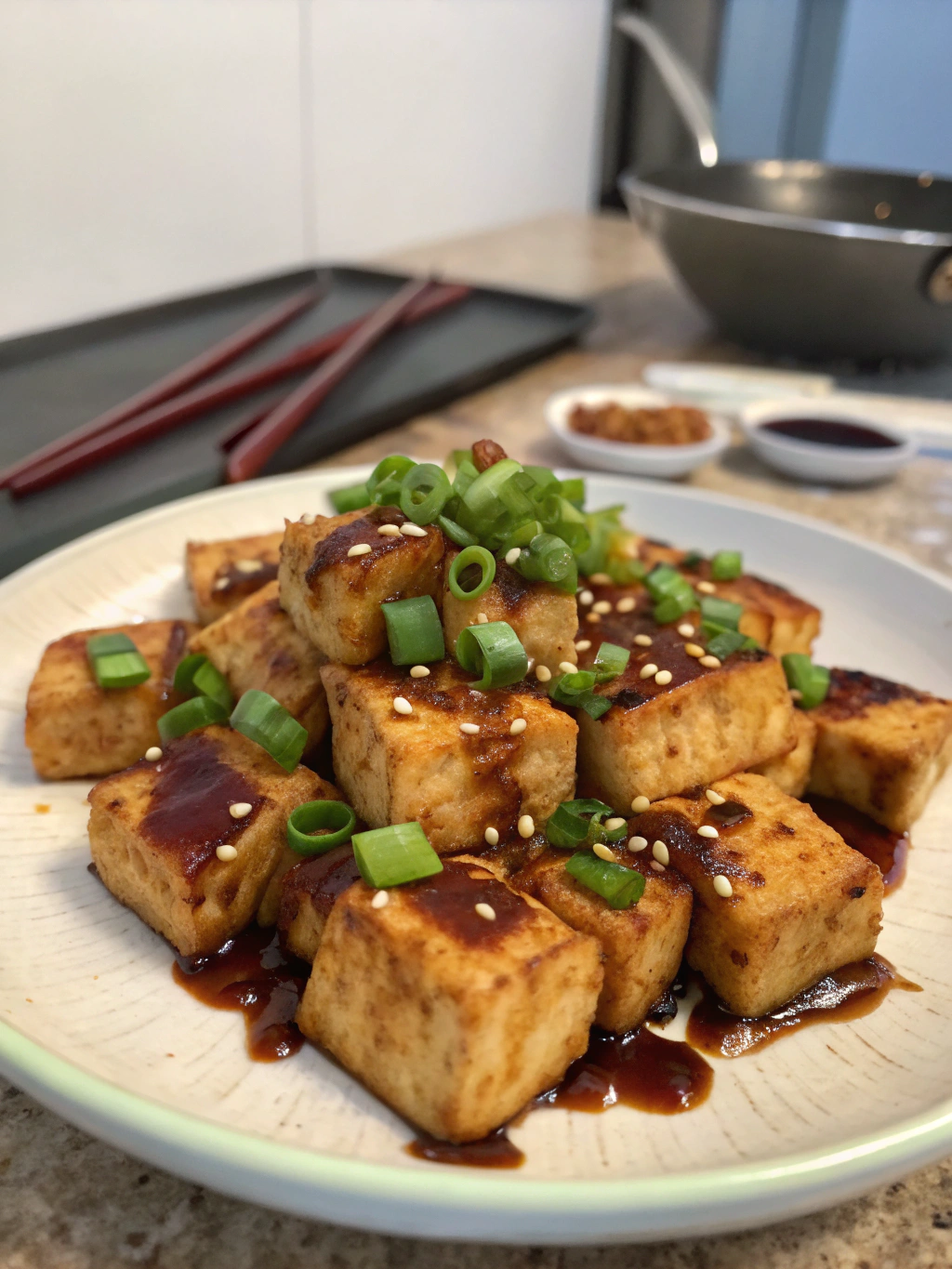 tofu crujiente con hoisin