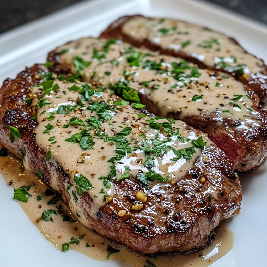 Bistec con Salsa de Crema de Ajo y Bourbon
