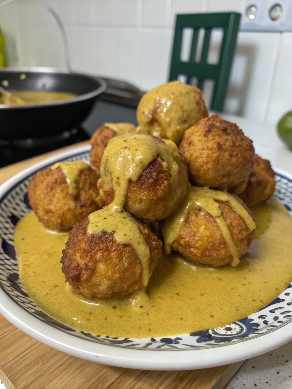 Bolas de pollo a la mostaza