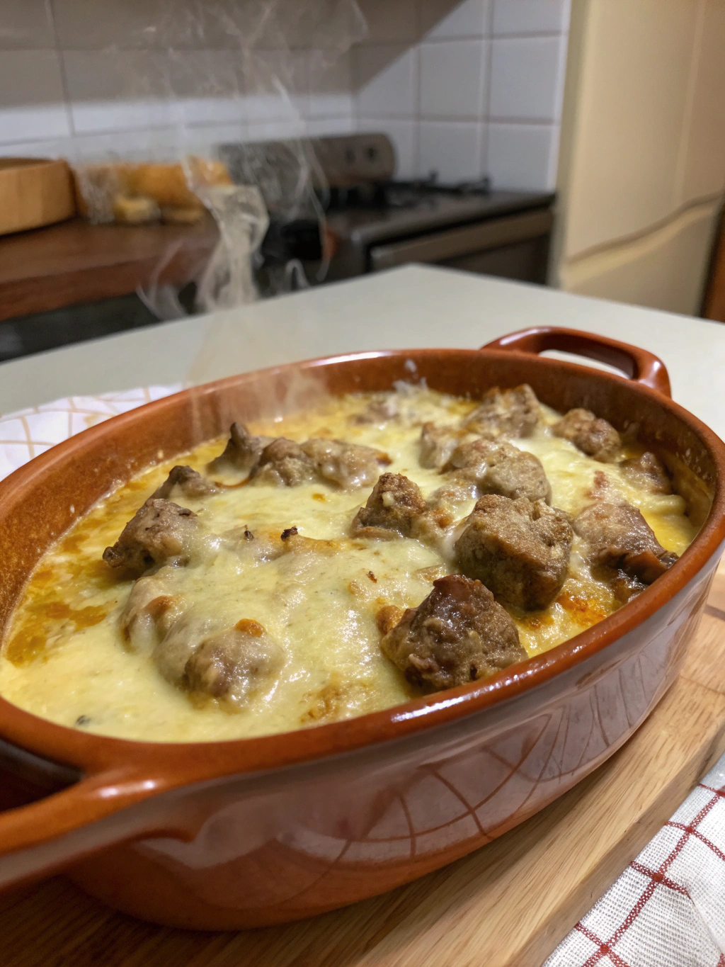 Cazuela gratinada de carne