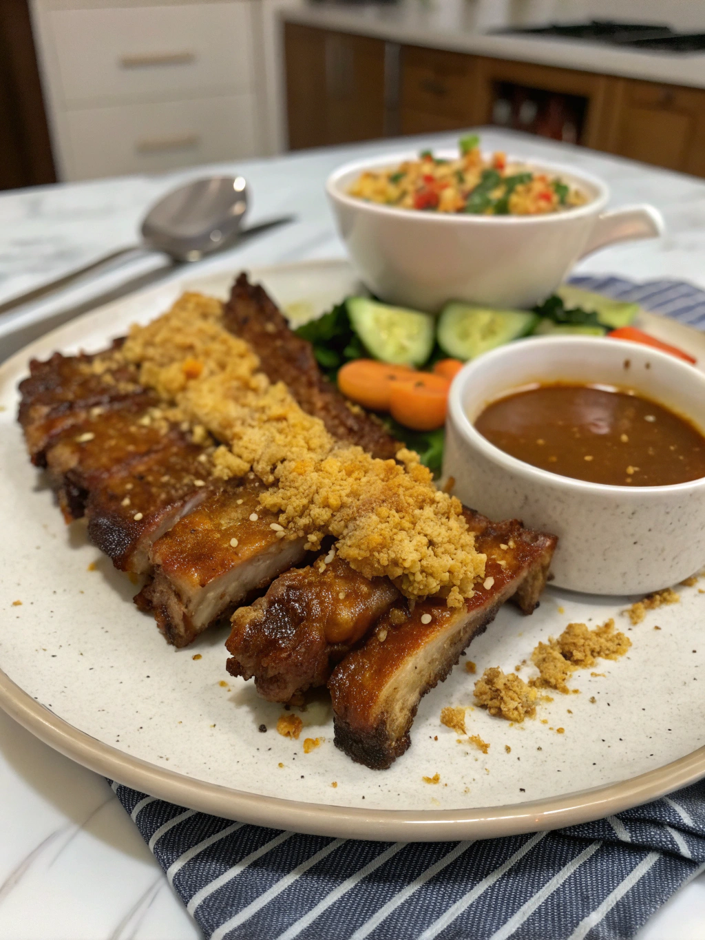 Costillas de cerdo gratinadas