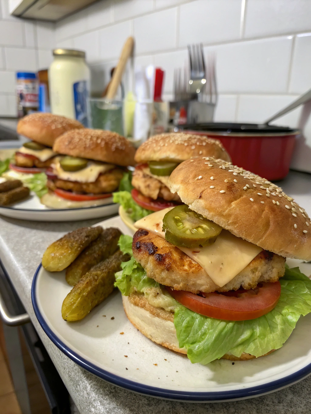 Hamburguesas de pechuga de pollo