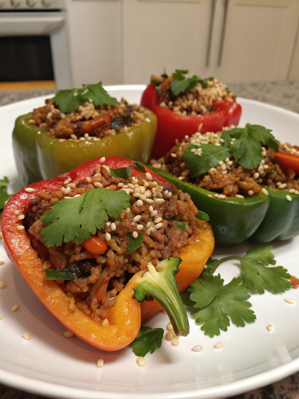 Pimientos rellenos estilo general tao