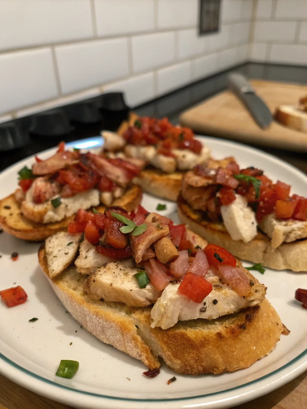 Pollo a la bruschetta y bacon