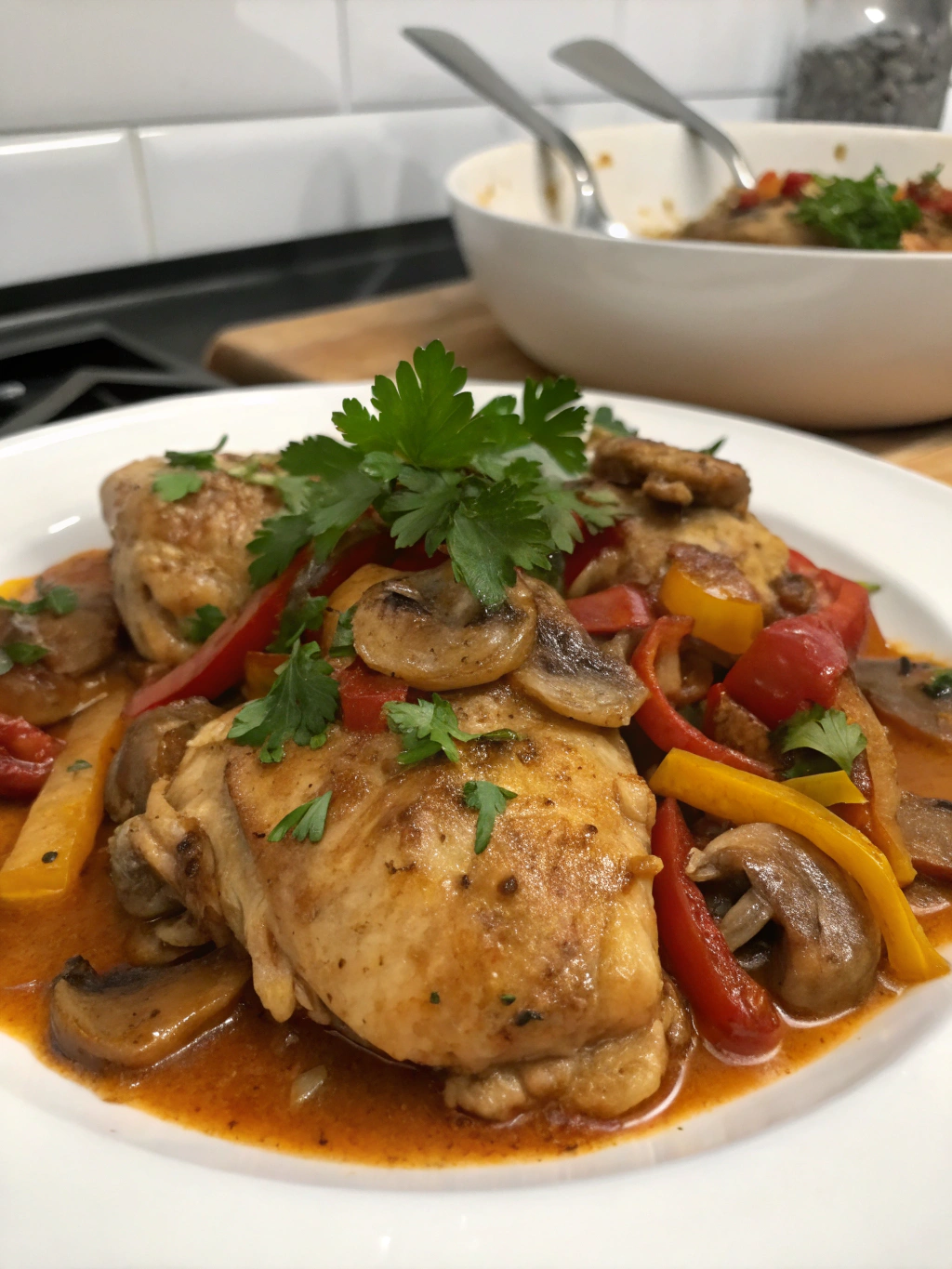 Pollo a la cazadora