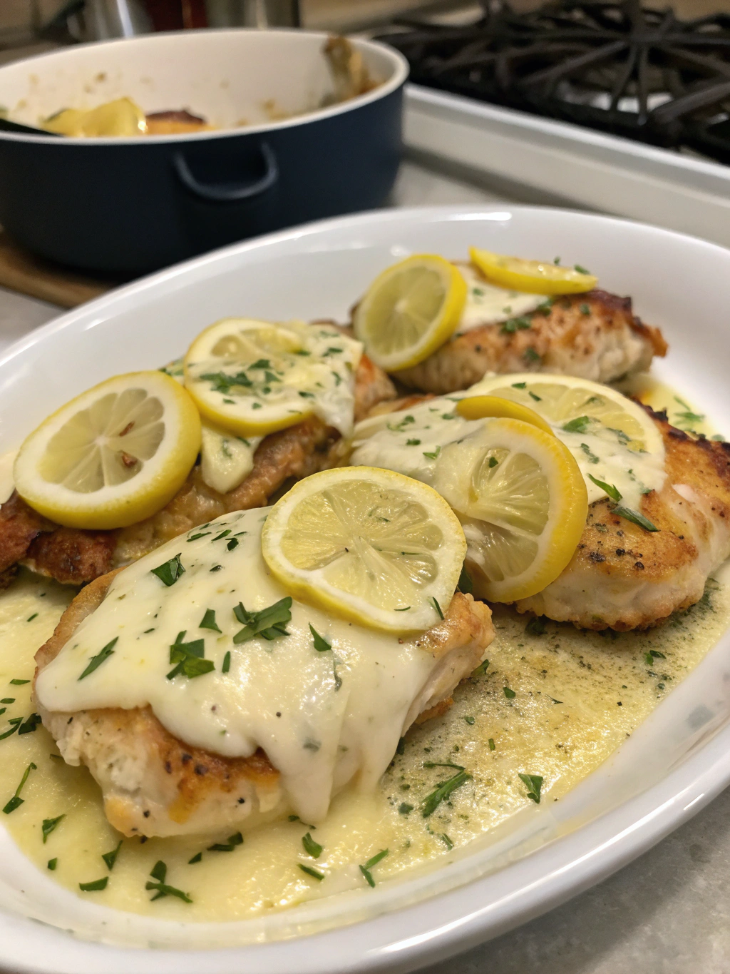 Pollo al brie y limón