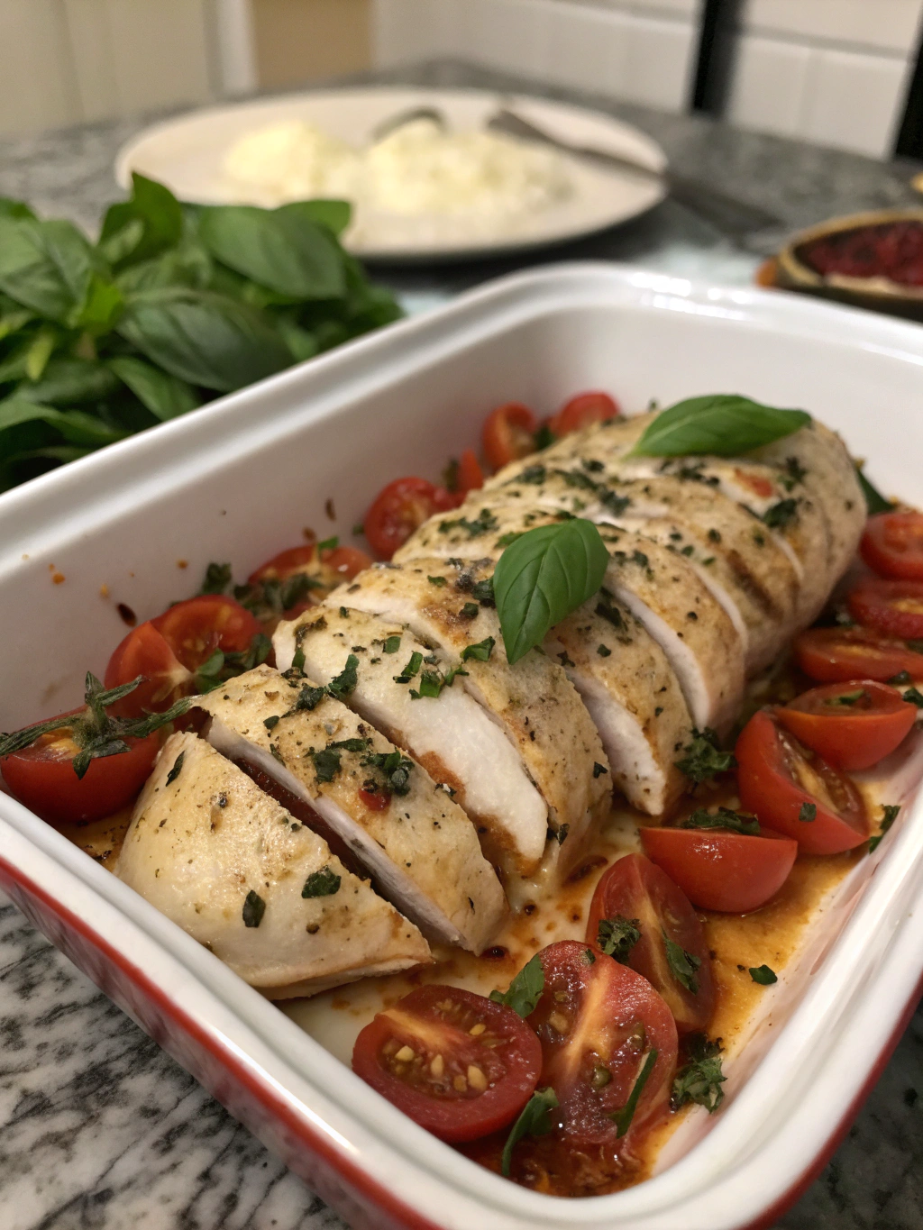 Pollo hasselback a la italiana