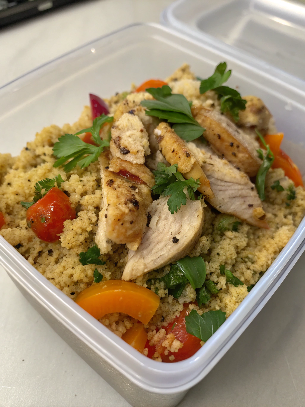 Pollo y quinoa en un solo recipiente