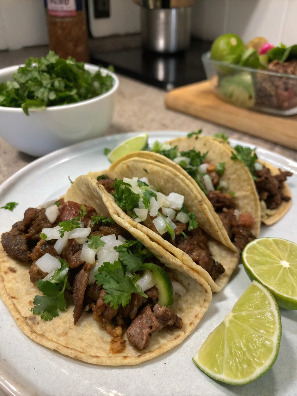 Tacos de carne ahumada