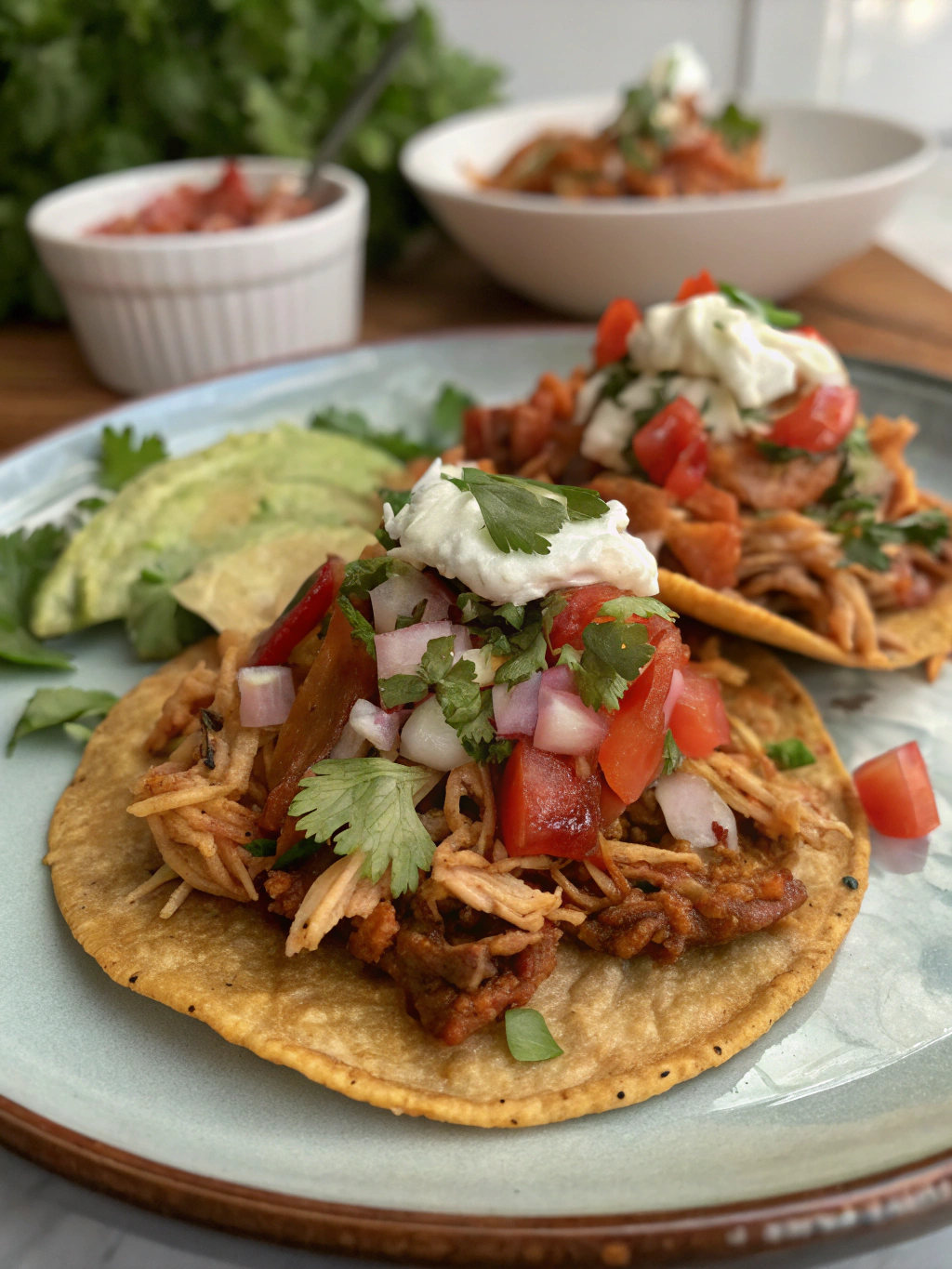 Tostadas de pollo barbacoa