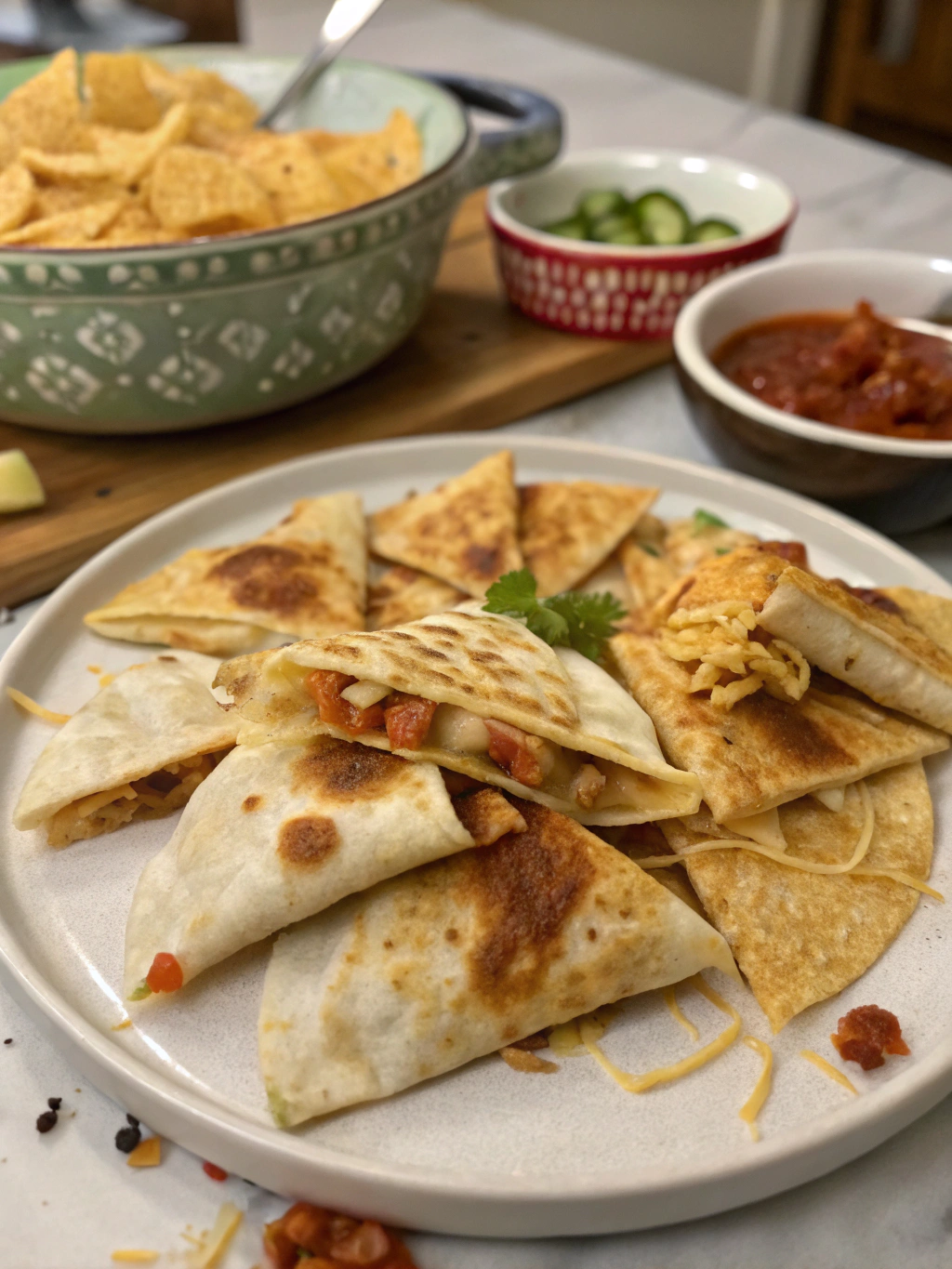 Wontons quesadillas de pollo